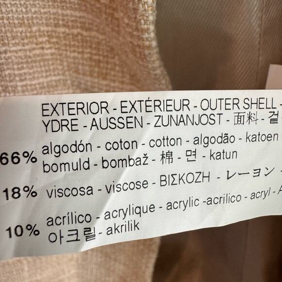 NWT Zara Tweed Tan Blazer Jacket - Picture 8 of 9